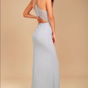 Lulu's Chic Light Gray/Purple Backless Dress